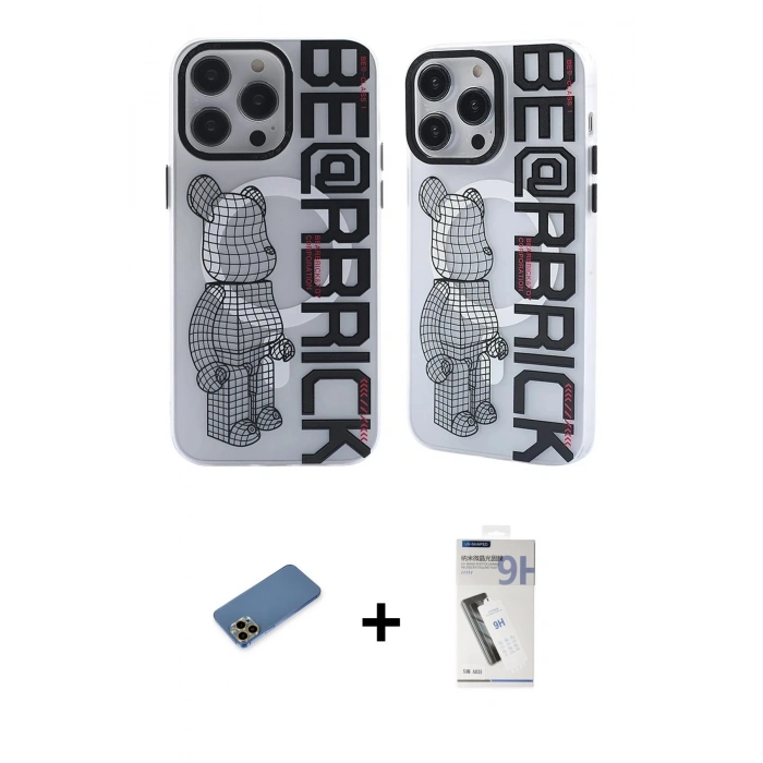 MARSİLYAN™- iPhone 12 Pro Max Kılıf Nova Doku Koleksiyonu - Şeffaf Uv Polymer Nano Ekran Koruyucu + Shine Kamera Lens Koruma Cam - GD
