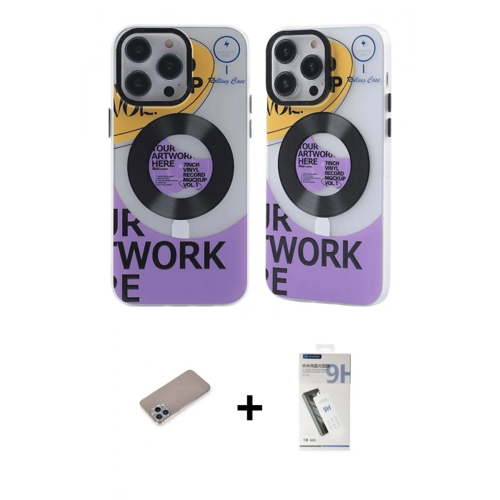 MARSİLYAN™- iPhone 12 Pro Max Kılıf Nova Doku Koleksiyonu - Şeffaf Uv Polymer Nano Ekran Koruyucu + Shine Kamera Lens Koruma Cam - SABE