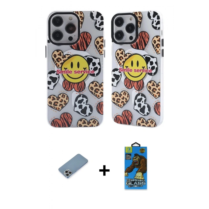 MARSİLYAN™- iPhone 12 Pro Max Kılıf Nova Doku Koleksiyonu - Siyah 18D Cam Ekran Koruyucu + Shine Kamera Lens Koruma Cam - GI