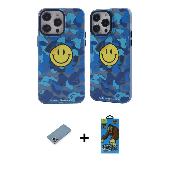 MARSİLYAN™- iPhone 12 Pro Max Kılıf Nova Doku Koleksiyonu - Siyah 18D Cam Ekran Koruyucu + Shine Kamera Lens Koruma Cam - GI
