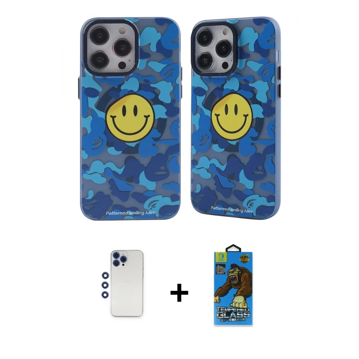 MARSİLYAN™- iPhone 12 Pro Max Kılıf Nova Doku Koleksiyonu - Siyah 18D Cam Ekran Koruyucu + Shine Kamera Lens - LT