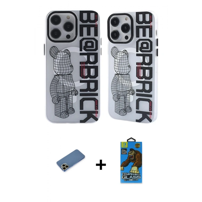 MARSİLYAN™- iPhone 12 Pro Max Kılıf Nova Doku Koleksiyonu - Siyah 18D Cam Ekran Koruyucu + Shine Kamera Lens Koruma Cam - GD