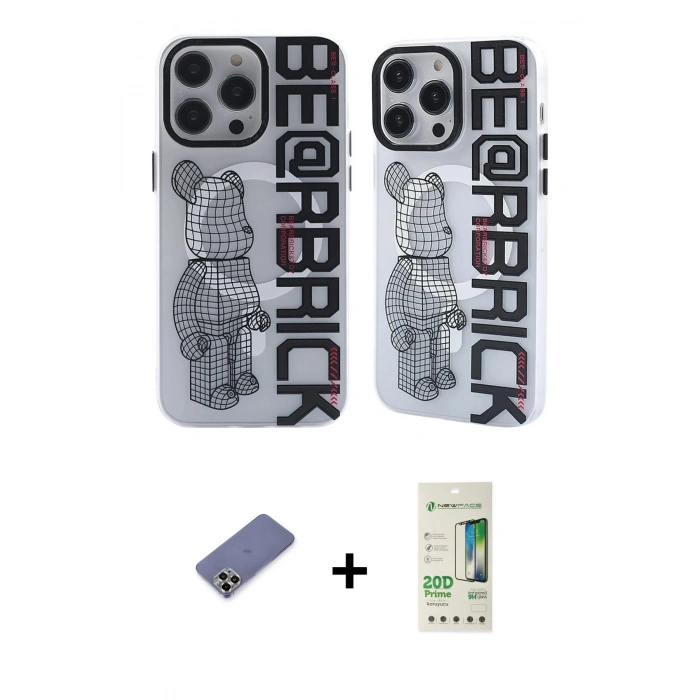 MARSİLYAN™- iPhone 12 Pro Max Kılıf Nova Doku Koleksiyonu - Siyah 20D Premium Cam Ekran Koruyucu + Metal Kamera Lens Koruma Cam - GD