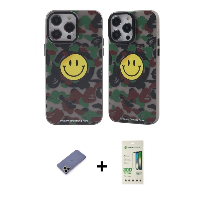 MARSİLYAN™- iPhone 12 Pro Max Kılıf Nova Doku Koleksiyonu - Siyah 20D Premium Cam Ekran Koruyucu + Metal Kamera Lens Koruma Cam - GD