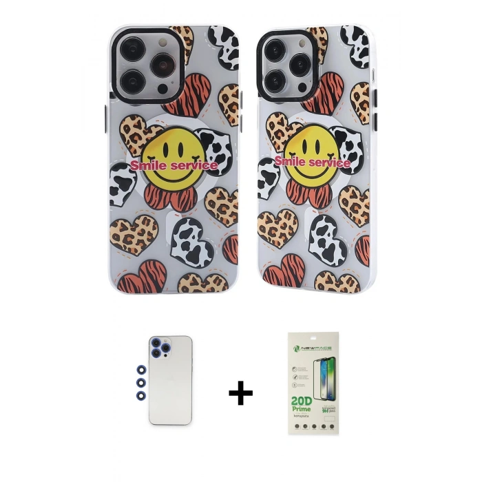 MARSİLYAN™- iPhone 12 Pro Max Kılıf Nova Doku Koleksiyonu - Siyah 20D Premium Cam Ekran Koruyucu + Lacivert Shine Kamera Lens