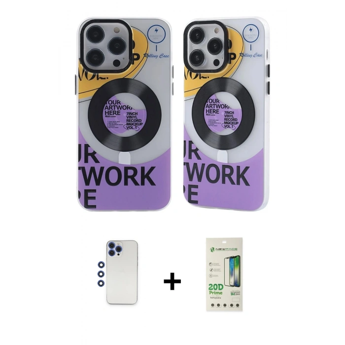 MARSİLYAN™- iPhone 12 Pro Max Kılıf Nova Doku Koleksiyonu - Siyah 20D Premium Cam Ekran Koruyucu + Lacivert Shine Kamera Lens