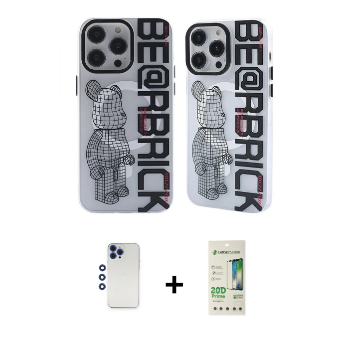 MARSİLYAN™- iPhone 12 Pro Max Kılıf Nova Doku Koleksiyonu - Siyah 20D Premium Cam Ekran Koruyucu + Lacivert Shine Kamera Lens
