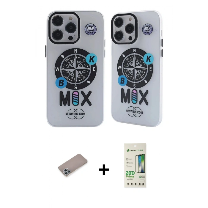 MARSİLYAN™- iPhone 12 Pro Max Kılıf Nova Doku Koleksiyonu - Siyah 20D Premium Cam Ekran Koruyucu + Shine Kamera Lens Koruma Cam - SABE