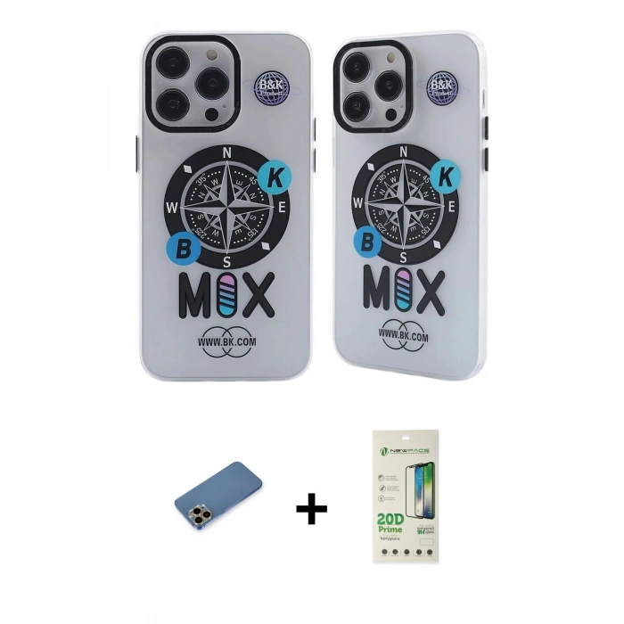 MARSİLYAN™- iPhone 12 Pro Max Kılıf Nova Doku Koleksiyonu - Siyah 20D Premium Cam Ekran Koruyucu + Shine Kamera Lens Koruma Cam - GD
