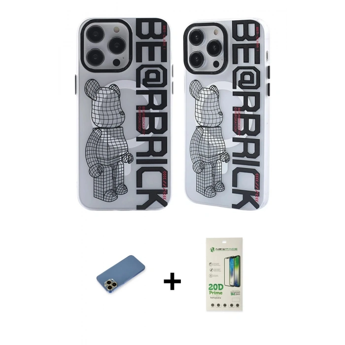MARSİLYAN™- iPhone 12 Pro Max Kılıf Nova Doku Koleksiyonu - Siyah 20D Premium Cam Ekran Koruyucu + Shine Kamera Lens Koruma Cam - GD