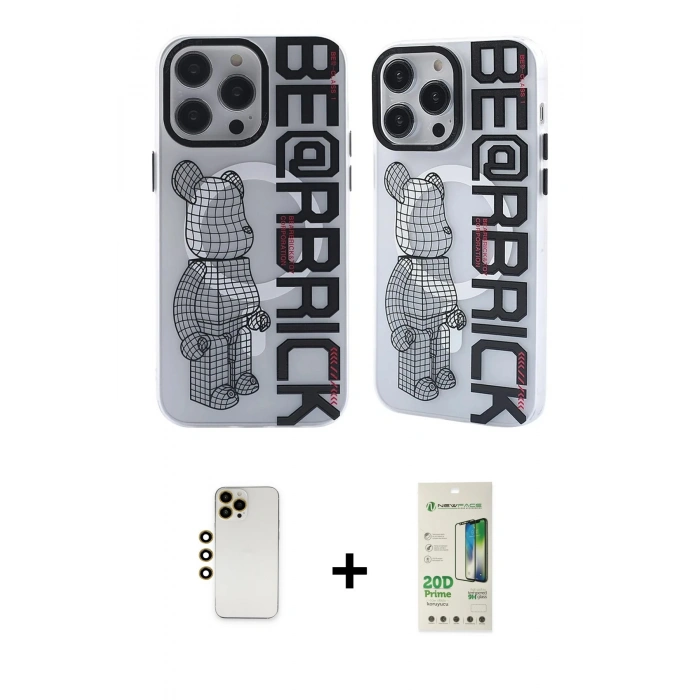 MARSİLYAN™- iPhone 12 Pro Max Kılıf Nova Doku Koleksiyonu - Siyah 20D Premium Cam Ekran Koruyucu + Shine Kamera Lens - GD
