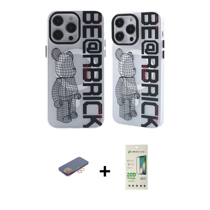 MARSİLYAN™- iPhone 12 Pro Max Kılıf Nova Doku Koleksiyonu - Siyah 20D Premium Cam Ekran Koruyucu + Renkli Kamera Lens Koruma Cam - TU