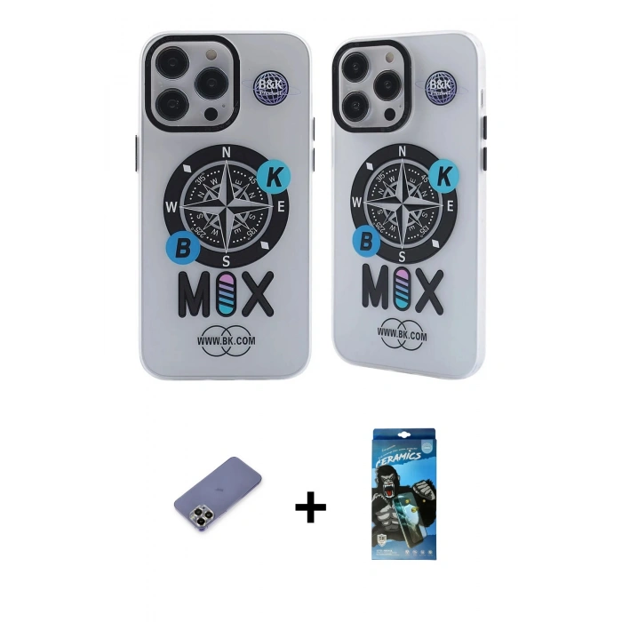 MARSİLYAN™- iPhone 12 Pro Max Kılıf Nova Doku Koleksiyonu - Siyah 34D Izgaralı Cam + Metal Kamera Lens Koruma Cam - GD