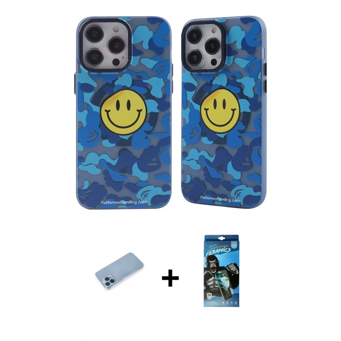 MARSİLYAN™- iPhone 12 Pro Max Kılıf Nova Doku Koleksiyonu - Siyah 34D Izgaralı Cam + Shine Kamera Lens Koruma Cam - MI