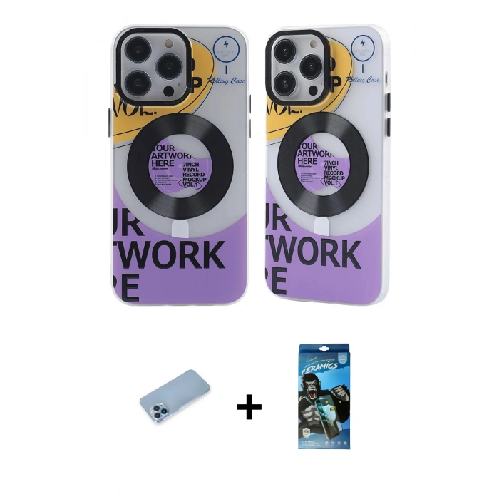 MARSİLYAN™- iPhone 12 Pro Max Kılıf Nova Doku Koleksiyonu - Siyah 34D Izgaralı Cam + Shine Kamera Lens Koruma Cam - MI