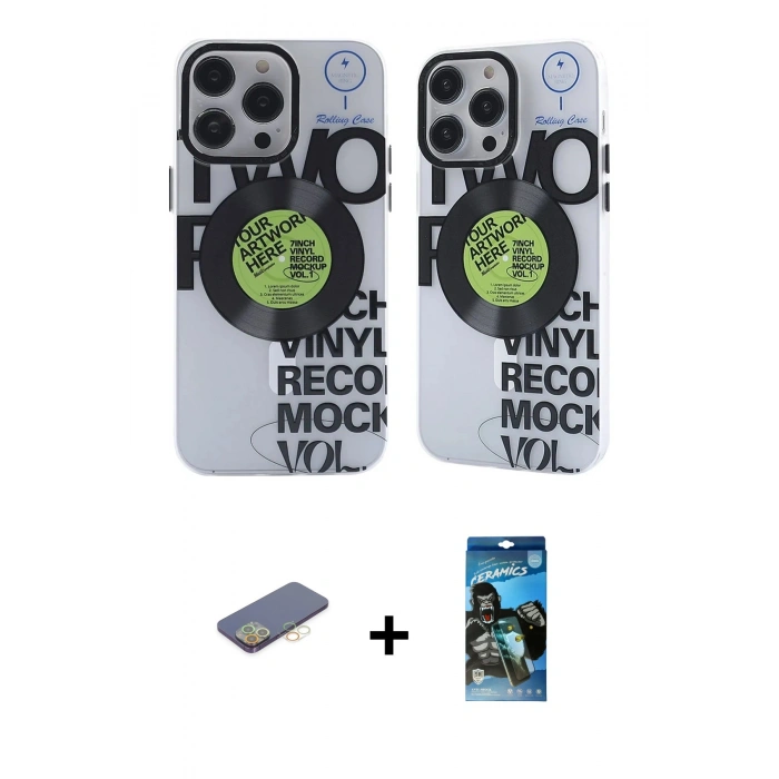 MARSİLYAN™- iPhone 12 Pro Max Kılıf Nova Doku Koleksiyonu - Siyah 34D Izgaralı Cam + Renkli Kamera Lens Koruma Cam - SI