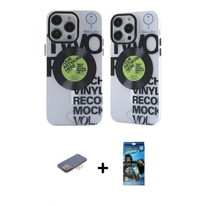 MARSİLYAN™- iPhone 12 Pro Max Kılıf Nova Doku Koleksiyonu - Siyah 34D Izgaralı Cam + Renkli Kamera Lens Koruma Cam - TU