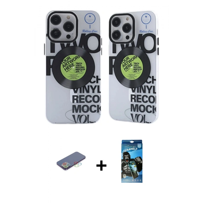 MARSİLYAN™- iPhone 12 Pro Max Kılıf Nova Doku Koleksiyonu - Siyah 34D Izgaralı Cam + Renkli Kamera Lens Koruma Cam - MI