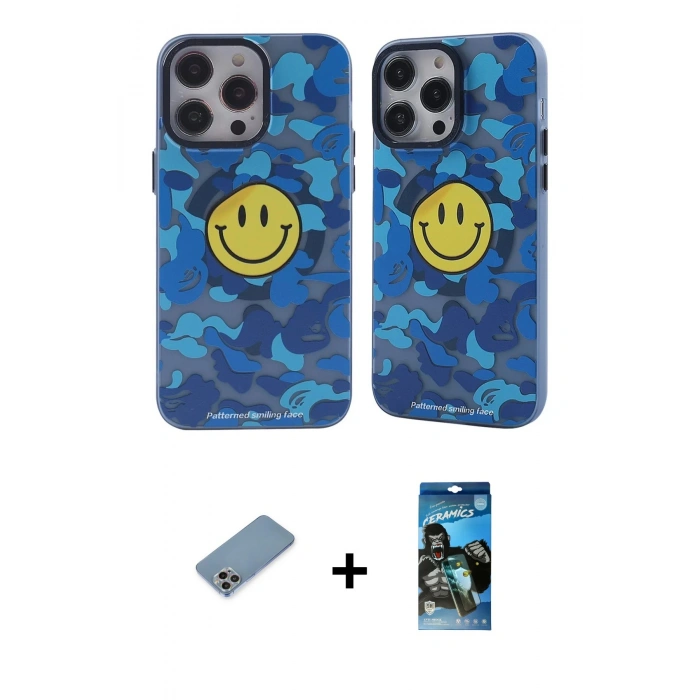 MARSİLYAN™- iPhone 12 Pro Max Kılıf Nova Doku Koleksiyonu - Siyah 34D Izgaralı Cam + Shine Kamera Lens Koruma Cam - GI