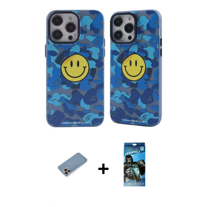 MARSİLYAN™- iPhone 12 Pro Max Kılıf Nova Doku Koleksiyonu - Siyah 34D Izgaralı Cam + Shine Kamera Lens Koruma Cam - PE
