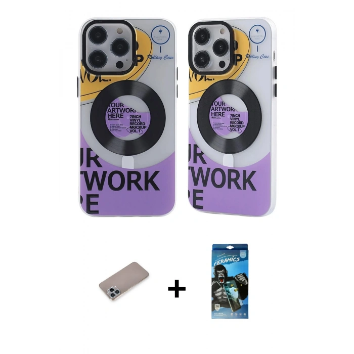 MARSİLYAN™- iPhone 12 Pro Max Kılıf Nova Doku Koleksiyonu - Siyah 34D Izgaralı Cam + Shine Kamera Lens Koruma Cam - SABE
