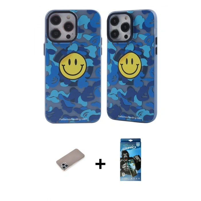 MARSİLYAN™- iPhone 12 Pro Max Kılıf Nova Doku Koleksiyonu - Siyah 34D Izgaralı Cam + Shine Kamera Lens Koruma Cam - SABE