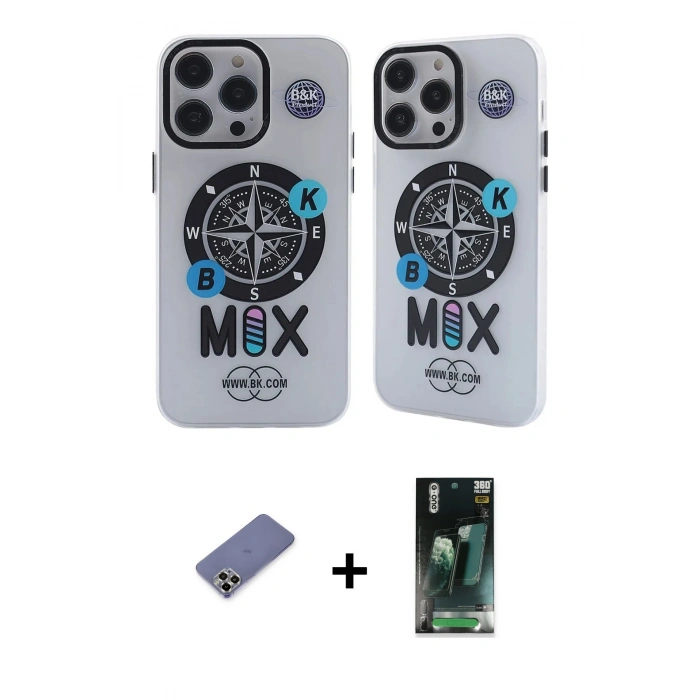 MARSİLYAN™- iPhone 12 Pro Max Kılıf Nova Doku Koleksiyonu - Siyah 360 Mat Full Body Arka Koruyucu + Metal Kamera Lens Koruma Cam - GD
