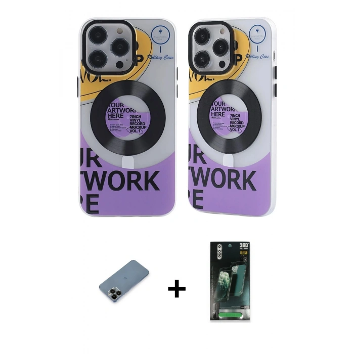 MARSİLYAN™- iPhone 12 Pro Max Kılıf Nova Doku Koleksiyonu - Siyah 360 Mat Full Body Arka Koruyucu + Shine Kamera Lens Koruma Cam - SH