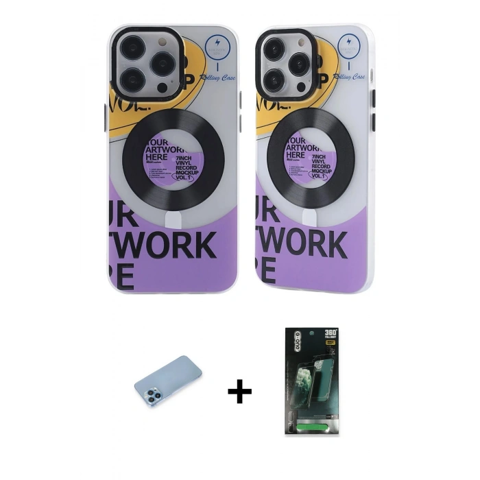 MARSİLYAN™- iPhone 12 Pro Max Kılıf Nova Doku Koleksiyonu - Siyah 360 Mat Full Body Arka Koruyucu + Shine Kamera Lens Koruma Cam - MI