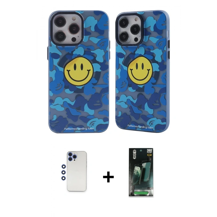 MARSİLYAN™- iPhone 12 Pro Max Kılıf Nova Doku Koleksiyonu - Siyah 360 Mat Full Body Arka Koruyucu + Shine Kamera Lens - LT