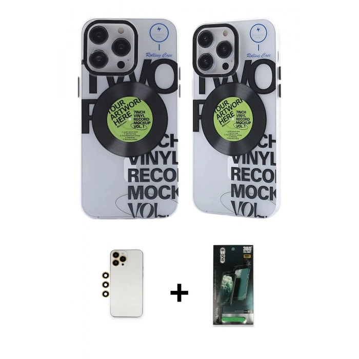 MARSİLYAN™- iPhone 12 Pro Max Kılıf Nova Doku Koleksiyonu - Siyah 360 Mat Full Body Arka Koruyucu + Shine Kamera Lens - GD