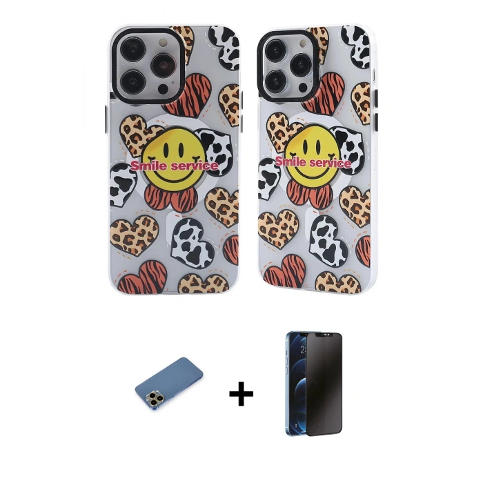 MARSİLYAN™- iPhone 12 Pro Max Kılıf Nova Doku Koleksiyonu - Siyah 3D Antistatik Hayalet Cam Ekran Koruyucu + Shine Kamera Lens Koruma Cam - GD