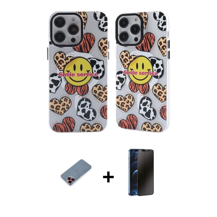 MARSİLYAN™- iPhone 12 Pro Max Kılıf Nova Doku Koleksiyonu - Siyah 3D Antistatik Hayalet Cam Ekran Koruyucu + Metal Kamera Lens Koruma Cam - KI