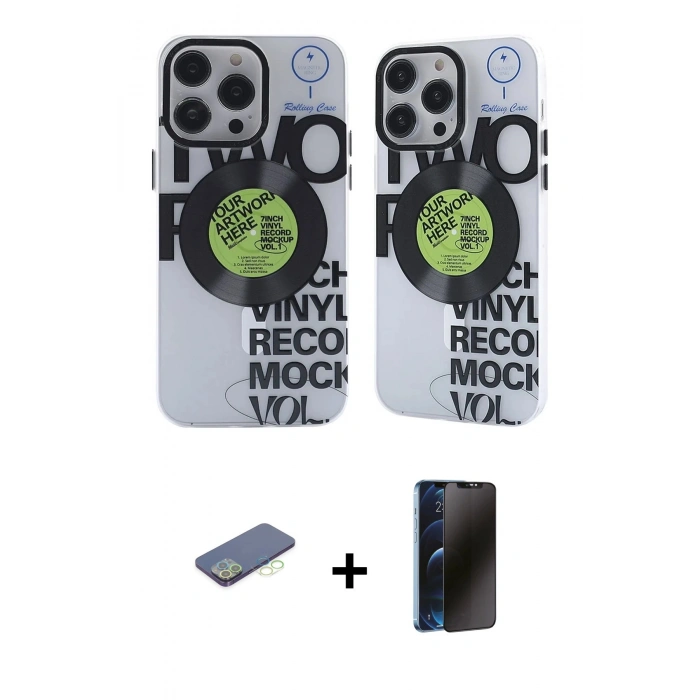 MARSİLYAN™- iPhone 12 Pro Max Kılıf Nova Doku Koleksiyonu - Siyah 3D Antistatik Hayalet Cam Ekran Koruyucu + Renkli Kamera Lens Koruma Cam - YL