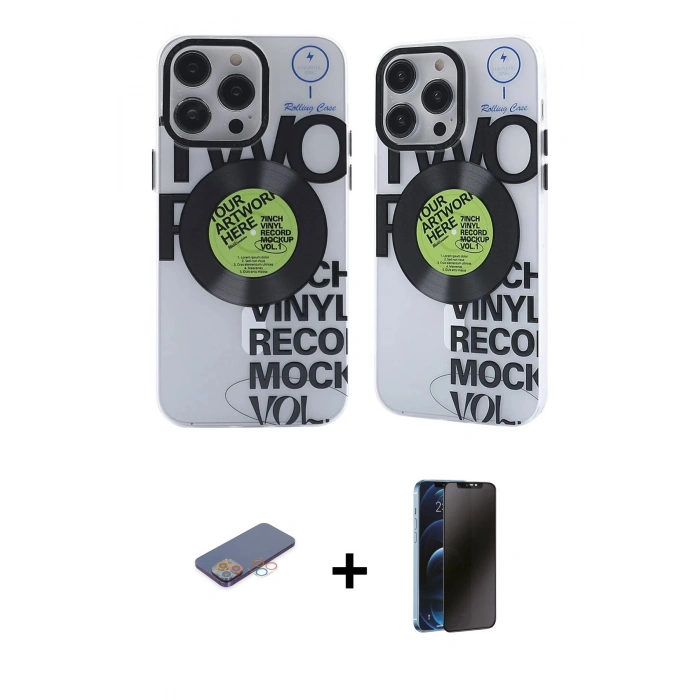 MARSİLYAN™- iPhone 12 Pro Max Kılıf Nova Doku Koleksiyonu - Siyah 3D Antistatik Hayalet Cam Ekran Koruyucu + Renkli Kamera Lens Koruma Cam - PE