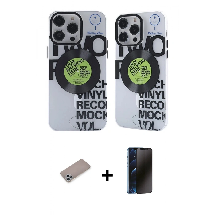 MARSİLYAN™- iPhone 12 Pro Max Kılıf Nova Doku Koleksiyonu - Siyah 3D Antistatik Hayalet Cam Ekran Koruyucu + Shine Kamera Lens Koruma Cam - SABE