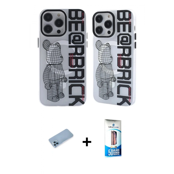 MARSİLYAN™- iPhone 12 Pro Max Kılıf Nova Doku Koleksiyonu - Siyah 5D Eko Cam Ekran Koruyucu + Shine Kamera Lens Koruma Cam - MI