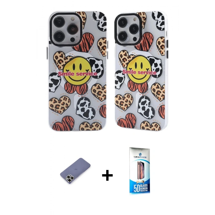 MARSİLYAN™- iPhone 12 Pro Max Kılıf Nova Doku Koleksiyonu - Siyah 5D Eko Cam Ekran Koruyucu + Metal Kamera Lens Koruma Cam - GD