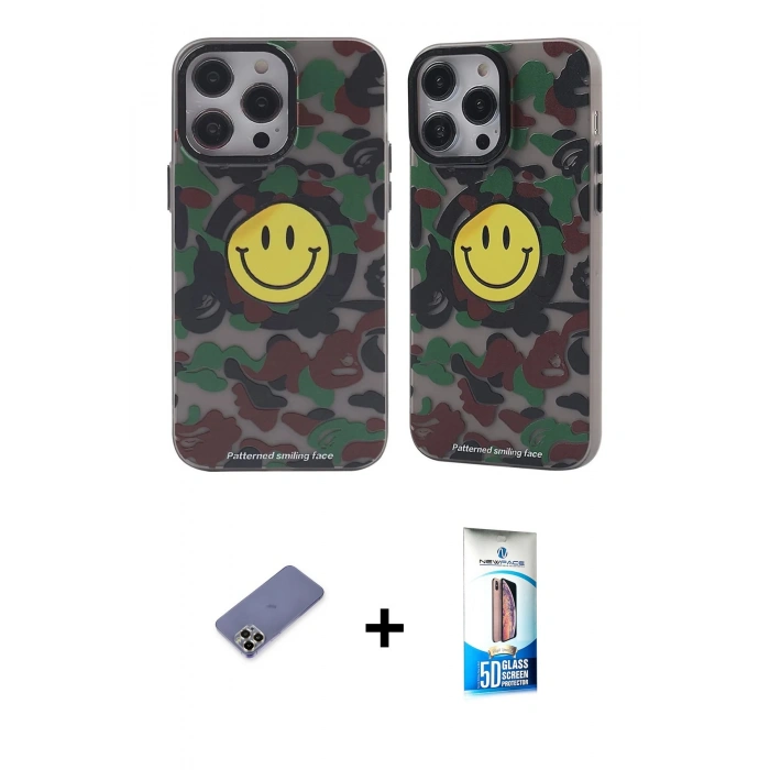 MARSİLYAN™- iPhone 12 Pro Max Kılıf Nova Doku Koleksiyonu - Siyah 5D Eko Cam Ekran Koruyucu + Metal Kamera Lens Koruma Cam - GD