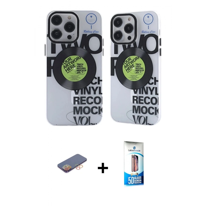 MARSİLYAN™- iPhone 12 Pro Max Kılıf Nova Doku Koleksiyonu - Siyah 5D Eko Cam Ekran Koruyucu + Renkli Kamera Lens Koruma Cam - TU