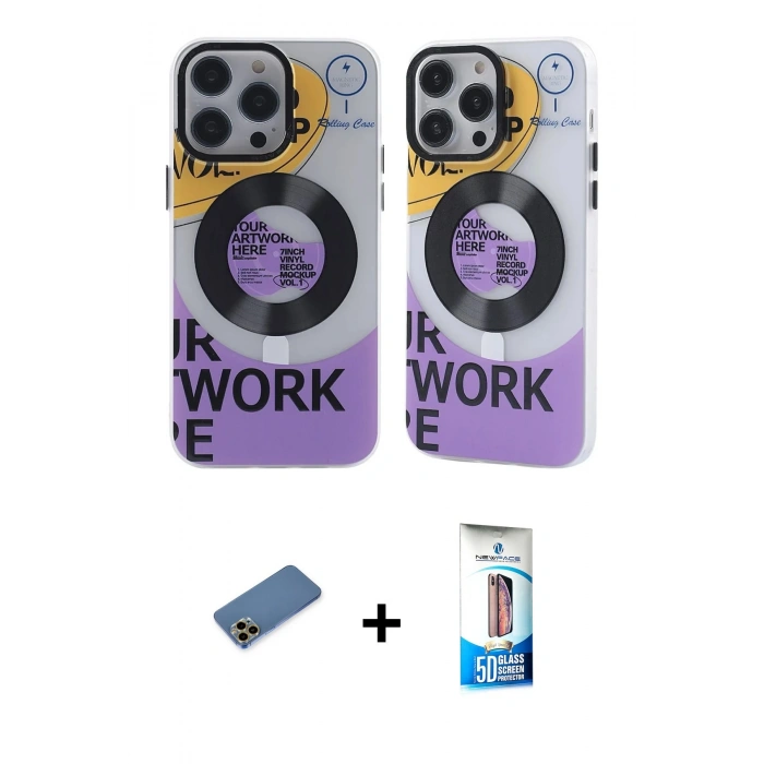 MARSİLYAN™- iPhone 12 Pro Max Kılıf Nova Doku Koleksiyonu - Siyah 5D Eko Cam Ekran Koruyucu + Shine Kamera Lens Koruma Cam - GD