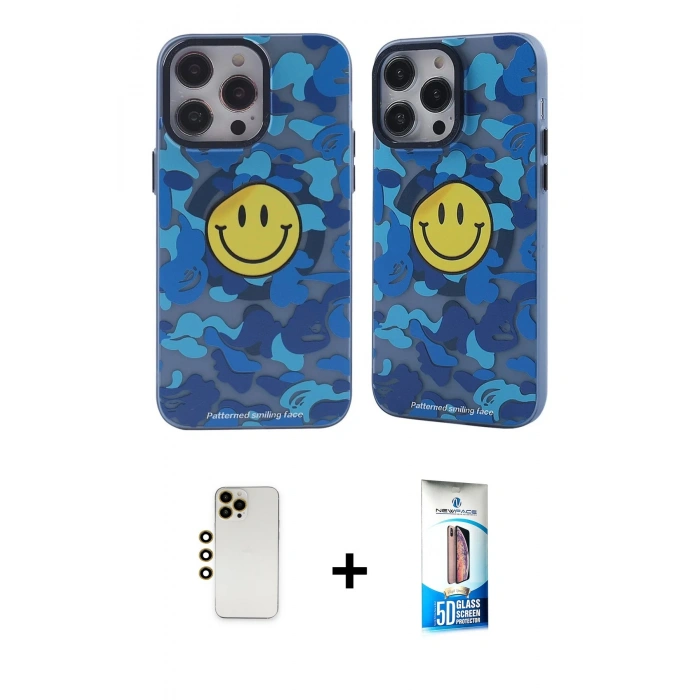 MARSİLYAN™- iPhone 12 Pro Max Kılıf Nova Doku Koleksiyonu - Siyah 5D Eko Cam Ekran Koruyucu + Shine Kamera Lens - GD