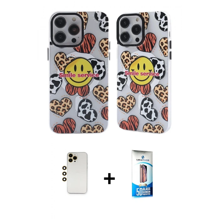 MARSİLYAN™- iPhone 12 Pro Max Kılıf Nova Doku Koleksiyonu - Siyah 5D Eko Cam Ekran Koruyucu + Shine Kamera Lens - GD
