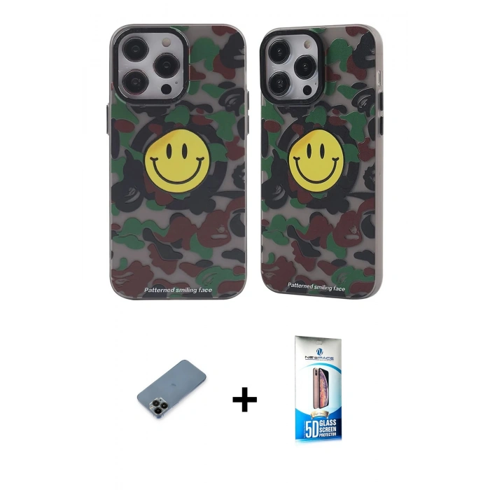 MARSİLYAN™- iPhone 12 Pro Max Kılıf Nova Doku Koleksiyonu - Siyah 5D Eko Cam Ekran Koruyucu + Shine Kamera Lens Koruma Cam - SH