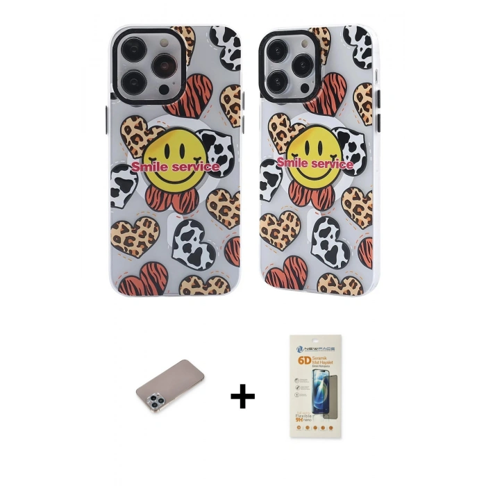 MARSİLYAN™- iPhone 12 Pro Max Kılıf Nova Doku Koleksiyonu - Siyah 6D Mat Seramik Hayalet Nano Ekran Koruyucu + Shine Kamera Lens Koruma Cam - SABE