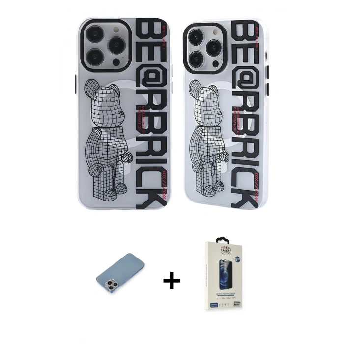 MARSİLYAN™- iPhone 12 Pro Max Kılıf Nova Doku Koleksiyonu - Siyah Bilvis Hayalet Cam Ekran Koruyucu + Shine Kamera Lens Koruma Cam - GI