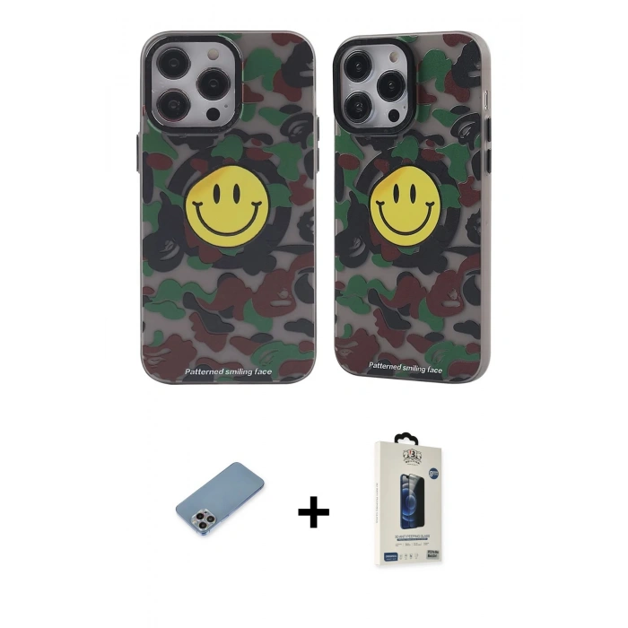 MARSİLYAN™- iPhone 12 Pro Max Kılıf Nova Doku Koleksiyonu - Siyah Bilvis Hayalet Cam Ekran Koruyucu + Shine Kamera Lens Koruma Cam - GI