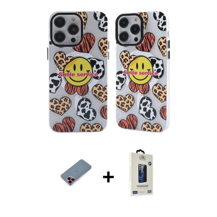 MARSİLYAN™- iPhone 12 Pro Max Kılıf Nova Doku Koleksiyonu - Siyah Bilvis Hayalet Cam Ekran Koruyucu + Metal Kamera Lens Koruma Cam - KI