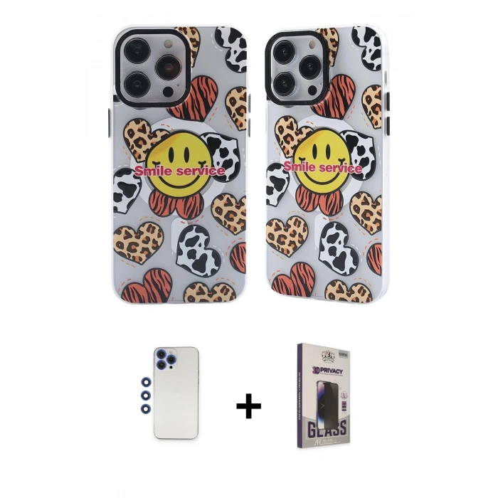MARSİLYAN™- iPhone 12 Pro Max Kılıf Nova Doku Koleksiyonu - Siyah Bilvis Hayalet Cam Ekran Koruyucu + Shine Kamera Lens - LT