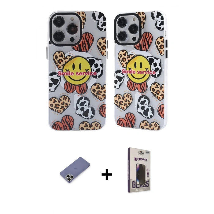 MARSİLYAN™- iPhone 12 Pro Max Kılıf Nova Doku Koleksiyonu - Siyah Bilvis Hayalet Cam Ekran Koruyucu + Metal Kamera Lens Koruma Cam - GD